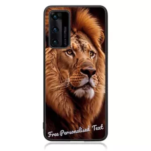 Personalised Text Back Case For Huawei Phone Series - Lion Portrait Print - Picture 1 of 1