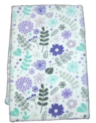 Manta bebé Little Miracles Lovables flores hojas púrpura gris aguamarina Costco Foto 1 de 2