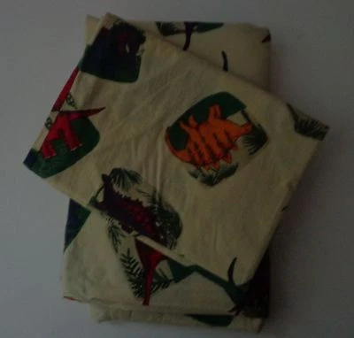 Dinosaur Twin Flat Sheet With Standard Pillow Case Slight Flaws Quilt Fabric - Image 1 of 4