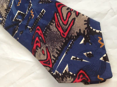 Corbata azul rojo marrón SEDA ELEMENTOS BÁSICOS 7700 Foto 1 de 2