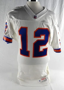 Camiseta blanca emitida por el juego 1995 Denver Broncos #12 placa de identificación Rem 40 030 - Imagen 1 de 9