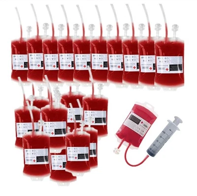 Bolsas de sangre de PVC para bolsas IV, tazas de Halloween, bolsas de bebidas - Zombie/Vampiro Pa... Foto 1 de 4