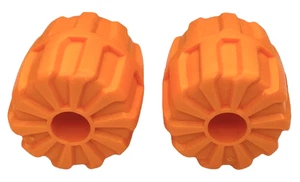 Lot 2x Retired LEGO Orange 6118 Hard Plastic Small Wheels 22mm D. x 24mm Mars - Picture 1 of 6
