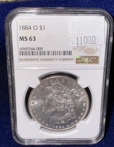 Moneda de $1 dólar de plata Morgan 90 % con clasificación NGC - 1884 O - COMO NUEVO 63 - Imagen 1 de 21