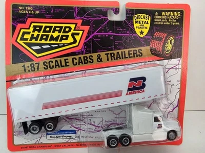 Camión remolque Road Champs 1997 vintage cabina escala 1:87 NB America diecast Ford Foto 1 de 4