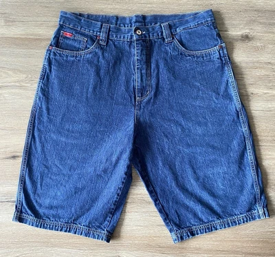 Vintage Platinum Fubu Men's Jean Shorts Baggy Blue Denim 100% Cotton Size 40 - Image 1 of 4
