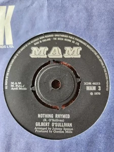 Gilbert O'Sullivan "Nothing Rhymed" 1970 MAM UK 7" 45rpm - Picture 1 of 2