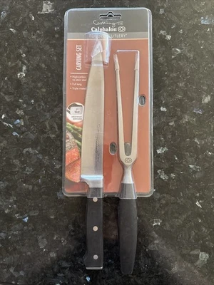 Juego de 2 piezas de cubiertos forjados para cocinar con calphalon para cortar carne Foto 1 de 4