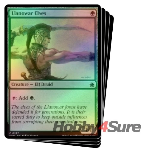 Foil Llanowar Elves X4 M/NM Magic: The Gathering MTG Foundations - Image 1 of 1