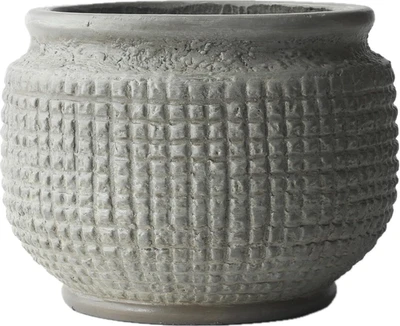 8 Inch Dia Vintage Concrete Planter with Drainage Rustic Plant Pot for Indoor Ou - Image 1 of 4