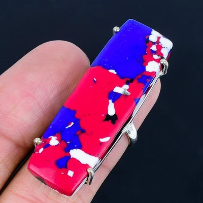 Mosaic Jasper 925 Silver Plated Handmade Ring of US Size 5 - Image 1 of 3