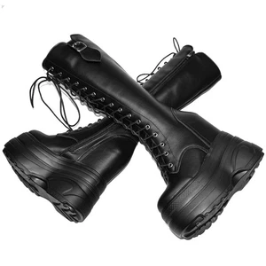 High Heel Chunky Sneakers Womens Big Size 47 Leather Wedges Knee High Snow Boots - Picture 1 of 12