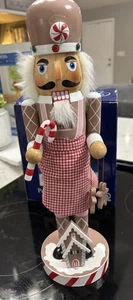 Gingerbread Baker Chef Nutcracker Cookie Candy Wood 14 Christmas NEW - Picture 1 of 6