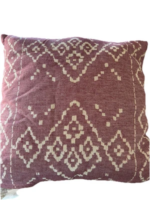 Threshold Studio McGee Almohada Cuadrada 20" x 20" Granate Rojo Crema Foto 1 de 4