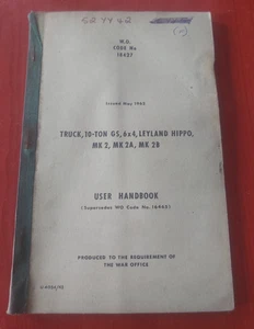 LEYLAND HIPPO TRUCK ARMY MILITARY VEHICLE USER HANDBOOK - Picture 1 of 3