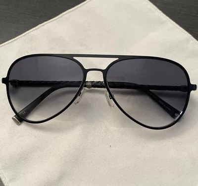 John Varvatos V514 New Lenses Installed Matte Black Leather Wrap Made In Japan - Image 1 of 4