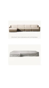 Restaurationsbeschläge PROVENCE 4-SITZER Sofa PERFORMANCE MÖBELBEZÜGE Grau - Bild 1 von 6