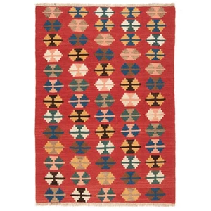Kelim 152x109 cm Handgewebter Perserteppich Kilim Wolle Carpet Rug Orient Rot - Picture 1 of 8
