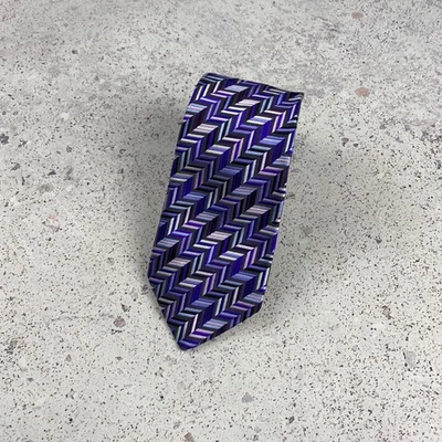 Corbata de seda Duchamp London multicolor a rayas lavanda rosa chartreuse Foto 1 de 4