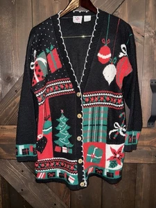 Vintage Nussknacker Ugly Sweater Damen kleine Weihnachts Strickjacke - Bild 1 von 6