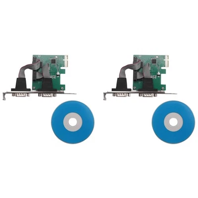 2X PCI-E PCI Express Dual Serial DB9 RS232 2 Ports Controller Adapter Card1446 - Image 1 of 4