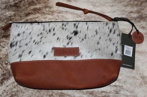 Myra Tasche #8157 Leder, Hairon 11,5"x2"x6,5" groß Clutch Beutel Kosmetiktasche - Bild 1 von 4