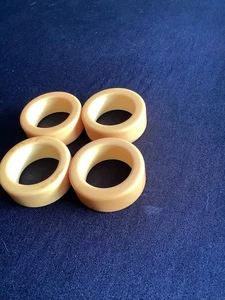 Bakelit 4er Set Serviettenringe gelb/butterscotch Farbe MCM - Bild 1 von 3