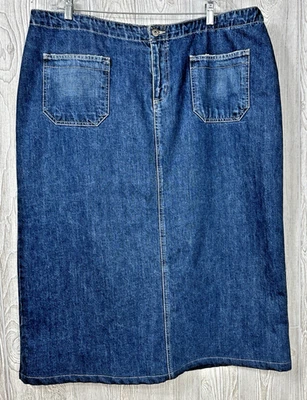 Maxi falda vaquera Tommy Hilfiger para mujer bolsillos con botones talla 20 vintage Y2K Foto 1 de 4