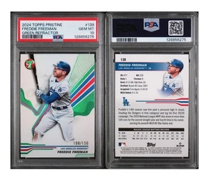 2024 Topps Pristine Freddie Freeman Green Refractors #/150 Dodgers #139 PSA 10 - Picture 1 of 1