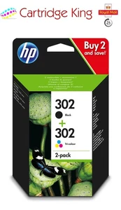 Oryginalny HP 302 2-pak czarny/trójkolorowy oryginalny atrament combo pakiet X4D37AE do Offi - Zdjęcie 1 z 4