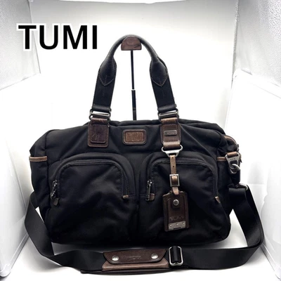 TUMI Alpha Bravo 2Way Briefcase Boston Bag Black Nylon Men's Japan Used - Image 1 of 4