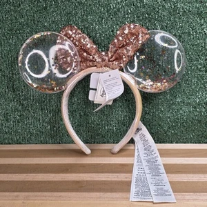 New Disney Parks D23 Expo 2022 Rose Gold Glitter Minnie Ears Headband - Picture 1 of 5