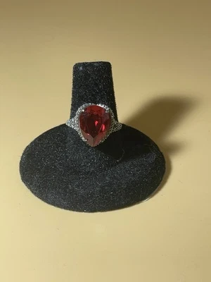 Joyas Fragantes Satén Original Negro Satinado Talla 7 - .925 - Lágrima Roja Foto 1 de 4