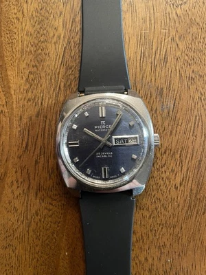 Pierce Swiss Automatic 25 Jewels Incabloc Wristwatch Collectible Vintage 36 mm - Image 1 of 4