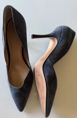 Zapatos de salón Ann Taylor para mujer de gamuza Azra de $148 azul profundo cuero genuino talla 10M Foto 1 de 4