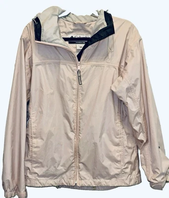 Chaqueta de lluvia rosa Columbia para mujer manga larga con capucha cremallera completa MEDIANA Foto 1 de 4