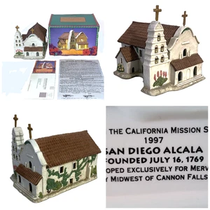 Vintage 1997 MERVYN’S California Missions Alcala Hillside Church San Diego 2 Crosses - Bild 1 von 20