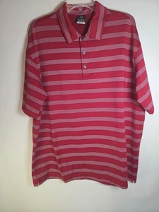 Nike Mens Extra Large Red Striped Dri-FIT UV Performance Golf Polo Shirt - Picture 1 of 4