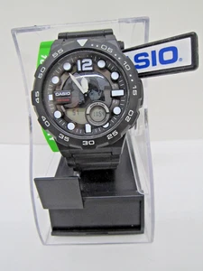 Casio 5479 AEQ-100 Weltzeit Quarz Analog Digital Herrenuhr neue Batterie - Bild 1 von 3