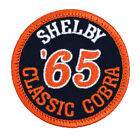 1965 Shelby Classic Cobra Embroidered Patch Blue Twill/Orange Iron-On Sew-On Hat