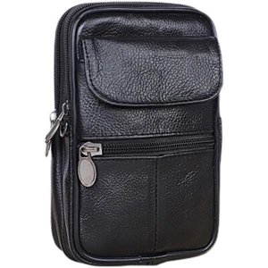 Genuine Leather Men Fanny Pack Waist Bag Shoulder Bag Messenger Phone Pocket - Picture 1 of 5