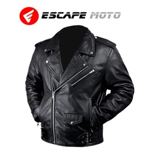 Leather Motorcycle Jacket For Men Moto Riding Cafe Racer Vintage Biker Jackets C - Bild 1 von 6