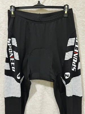 Pantalones de Ciclismo Sponeed Para Hombre Grandes Acolchados Cremallera Tobillo Ciclismo Negros Foto 1 de 4