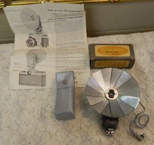 Vintage Honeywell Tilt-a-Mite Folding Fan Camera Flash Unit w/ Box - Excellent! - Picture 1 of 4