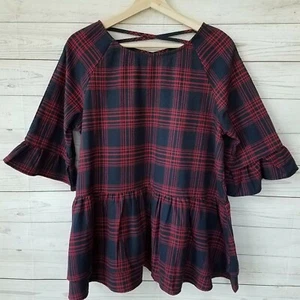 Camisa torso de franela roja azul marino azul marino colección Tartan BD - Imagen 1 de 11