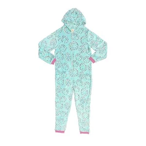 Munki Munki Kid's Blue Pajama Luxe Plush One Piece Hooded (S01) - Picture 1 of 17
