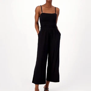 Belle by Kim Gravel Cropped Jumpsuit w/ Removable Straps - Black Size XXS *NEW* - Picture 1 of 3