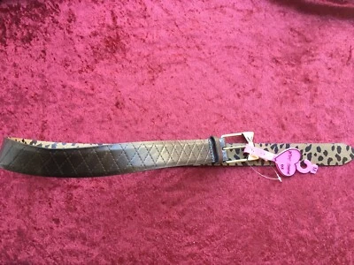 NWT ~ Betsy Johnson~ Genuine Brown Bow Leather Belt Medium - Image 1 of 4