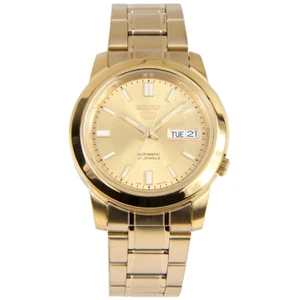Men's Classic Sports Seiko 5 Automatic Gold-Tone Stainless Steel Watch SNKK20K1 - Picture 1 of 4