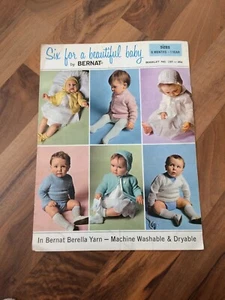 Vintage Bernat Six For Beautiful Babies Toddlers Knitting Booklet 157 6 mths-1 y - Picture 1 of 3